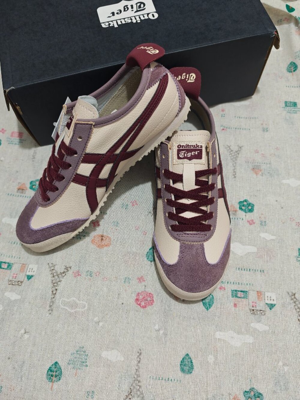 Onitsuka Tiger Mexico 66 Cream Burgundy Purple Sneakers Unisex